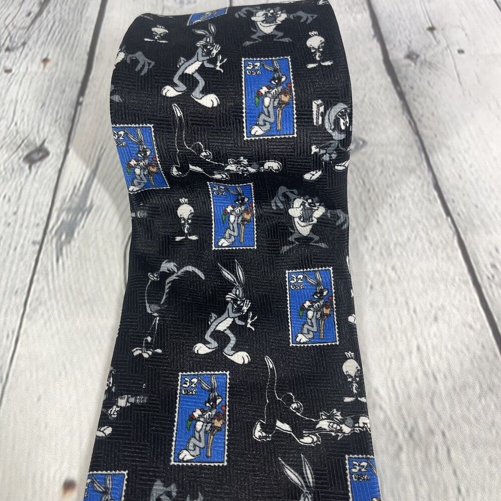 Looney Tunes Stamp Collection Men’s Neck Tie 55 1/2x3 3/4 Necktie Bugs Bunny VTG - Picture 6 of 9